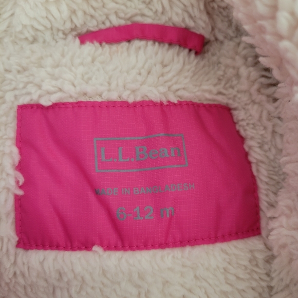L.l. bean pink quilted puffer jacket 6-12 M - Picture 2 of 4